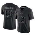 NE.Patriots #13 Mack Hollins Player Black Reflective LImited Home Game STECN Stitched Jerseys