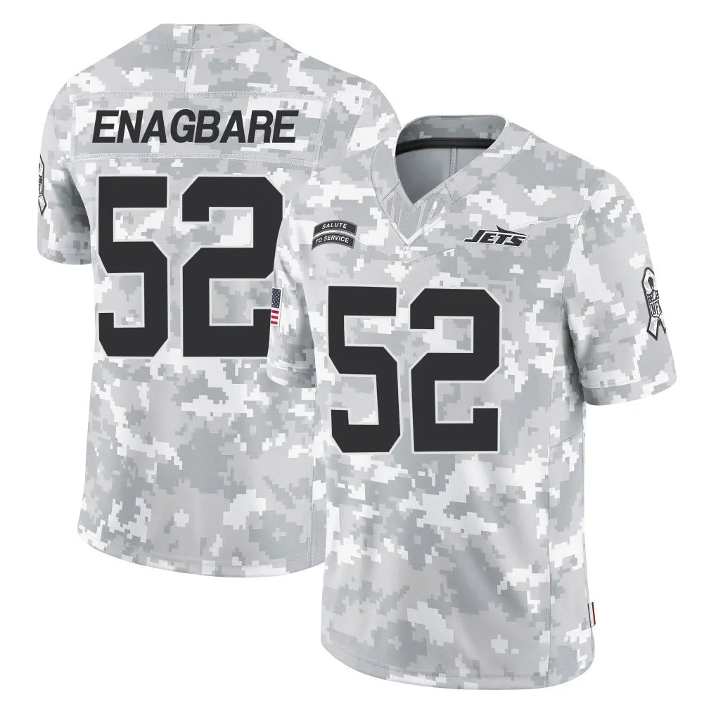 NY.Jets #52 Kingsley Enagbare Player Arctic Camo Salute to Service Limited Game STECN Stitched Jerseys
