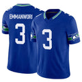 S.Seahawks #3 Nick Emmanwori Player Royal Limited Throwback Vapor F.U.S.E. Home Game STECN Stitched Jerseys