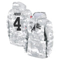 D.Lions #4 D.J. Reed Player Arctic Camo Salute to Service Hoodies Limited Game STECN Stitched Jerseys