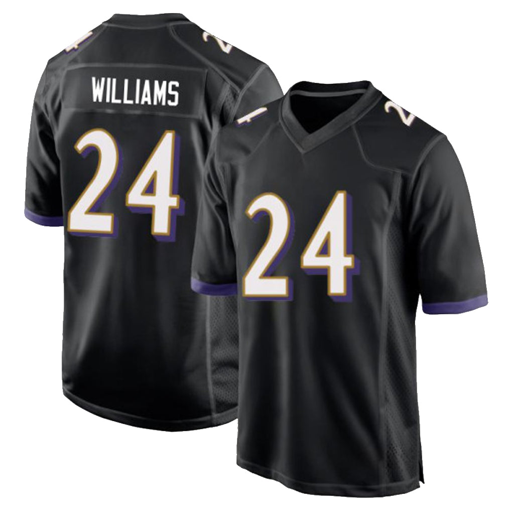 B.Ravens #24 Malaki Starks Player Black Home Game STECN Stitched Jerseys
