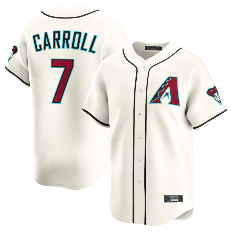 STECN A.Diamondbacks #7 Corbin Carroll Player Cream Limited American Personalized Stitched Jerseys