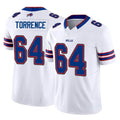 B.Bills #64 O'Cyrus Torrence Player White Vapor F.U.S.E. Jersey Limited Home Game STECN Stitched Jerseys
