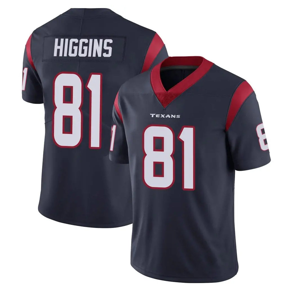 H.Texans #81 Jayden Higgins Player Navy Limited Vapor Untouchable Home Game STECN Stitched Jerseys