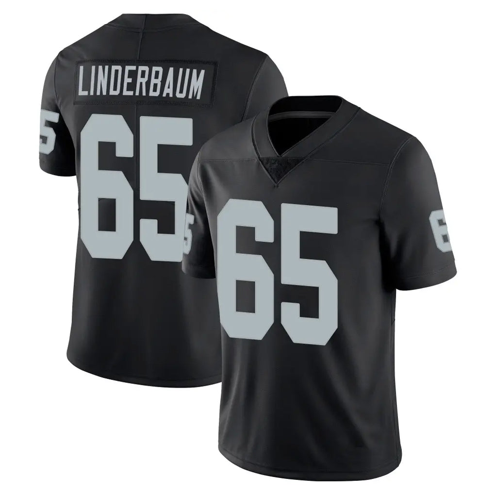 LV.Raiders #65 Tyler Linderbaum Player Black Limited Vapor Untouchable Home Game STECN Stitched Jerseys