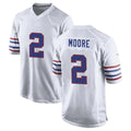 B.Bills #2 DJ Moore Player White Alternate Game STECN Stitched Jerseys