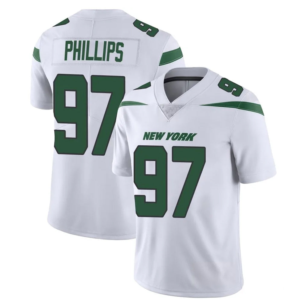 NY.Jets #97 Harrison Phillips Player White Spotlight Limited Vapor Home Game STECN Stitched Jerseys
