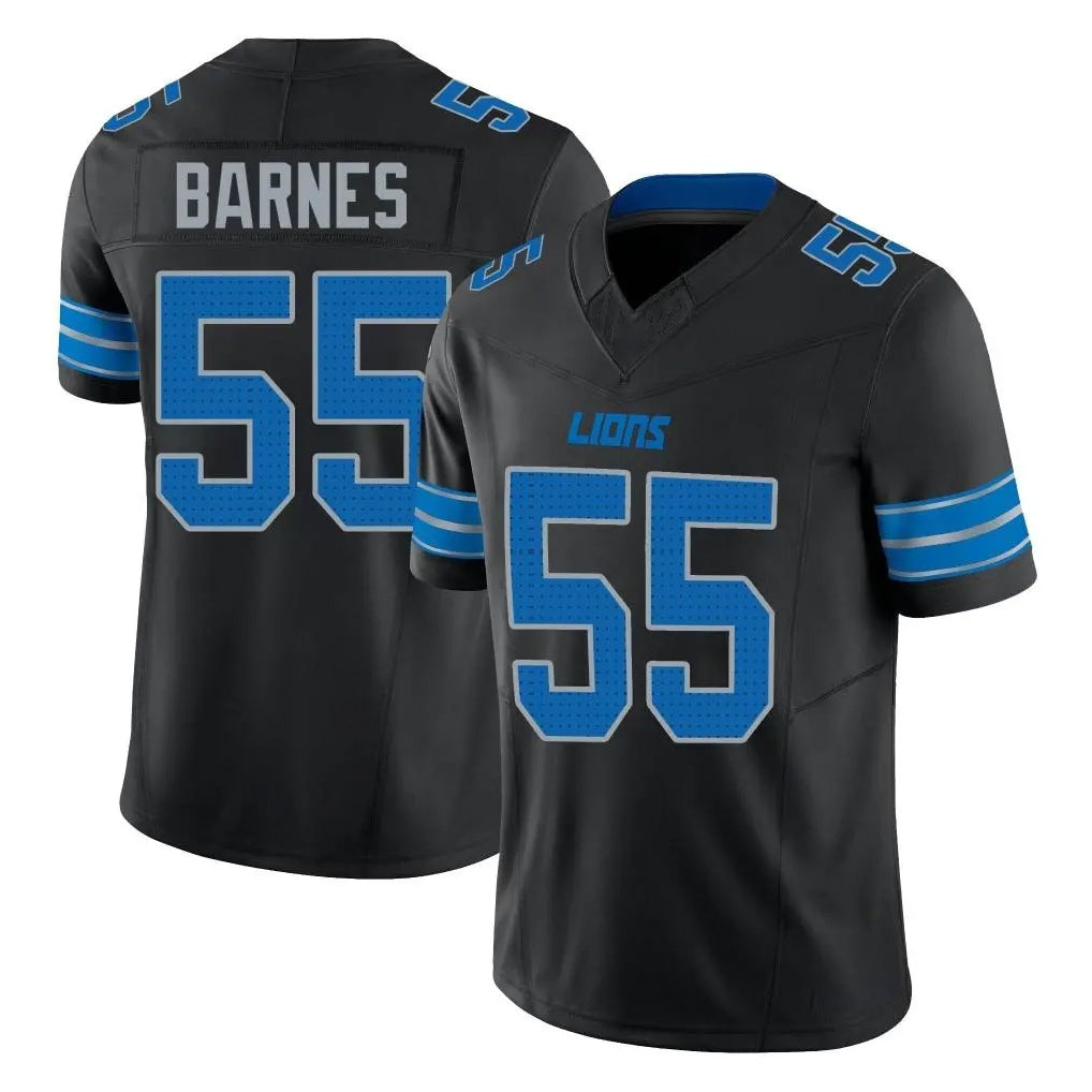D.Lions #55 Derrick Barnes Player Black Alternate Vapor F.U.S.E. Limited Home Game STECN Stitched Jerseys