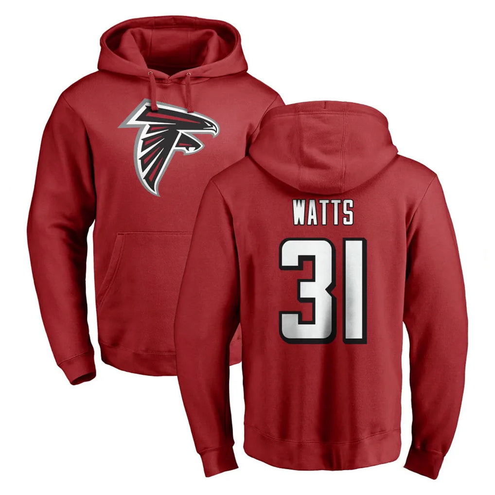 A.Falcons #31 Xavier Watts Player Red Pullover Hoodies Home Game STECN Stitched Jerseys