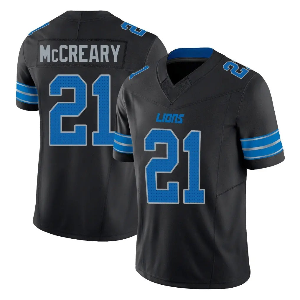 D.Lions #21 Roger McCreary Player Black Alternate Vapor F.U.S.E. Limited Home Game STECN Stitched Jerseys