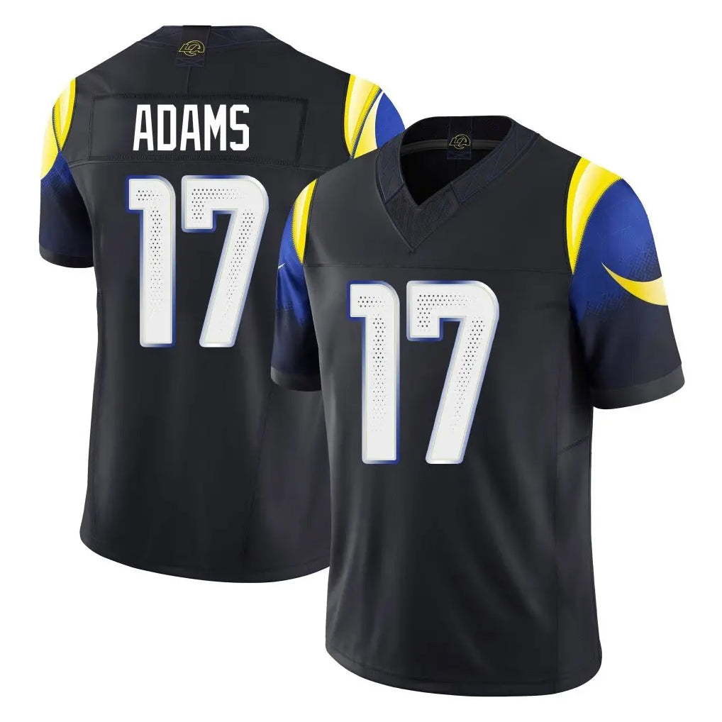 LA.Rams #17 Davante Adams Player Black Midnight Rivalries Collection Limited Home Game STECN Stitched Jerseys