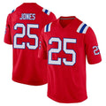 NE.Patriots #25 Marcus Jones Player Red Home Game STECN Stitched Jerseys