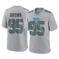 C.Panthers #95 Derrick Brown Player Gray Atmosphere Fashion Game STECN Stitched Jerseys