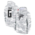 A.Falcons #6 Nick Folk Player Camo Arctic Salute to Service Hoodies Limited STECN Stitched Jerseys
