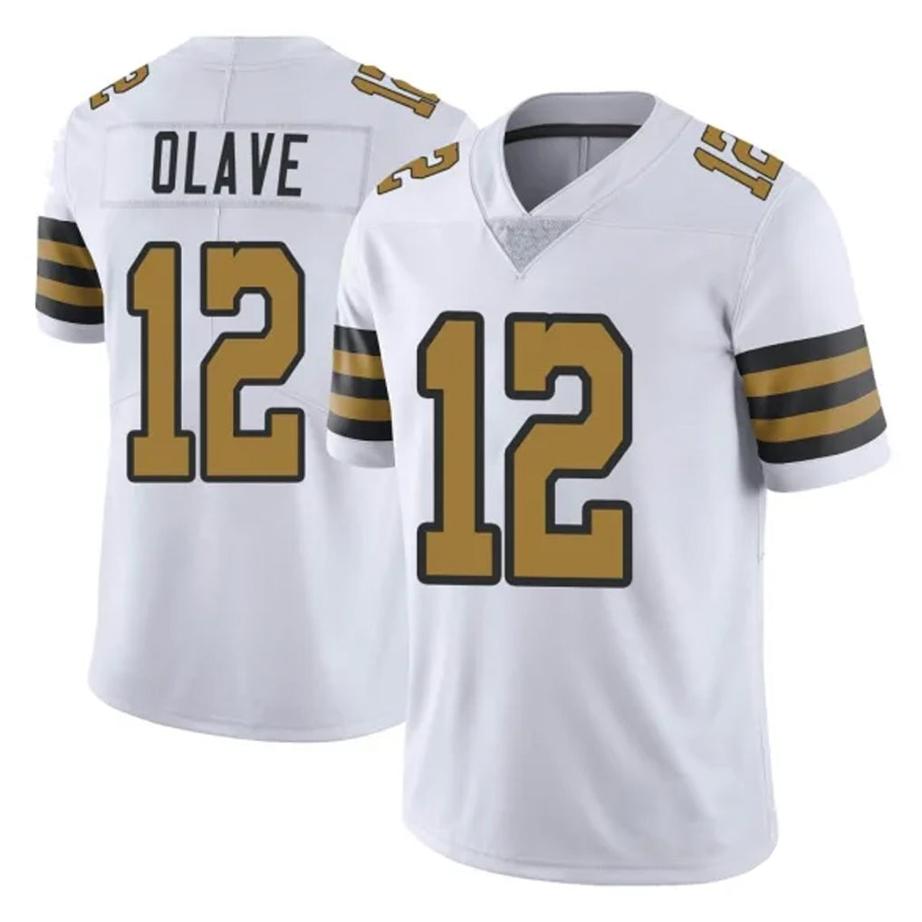 NO.Saints #12 Chris Olave Player White Limited Color Rush Home Game STECN Stitched Jerseys