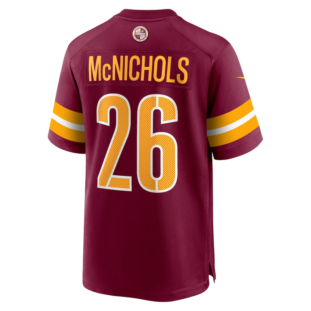 STECN W.Commanders #26 Jeremy McNichols Burgundy Game Jersey