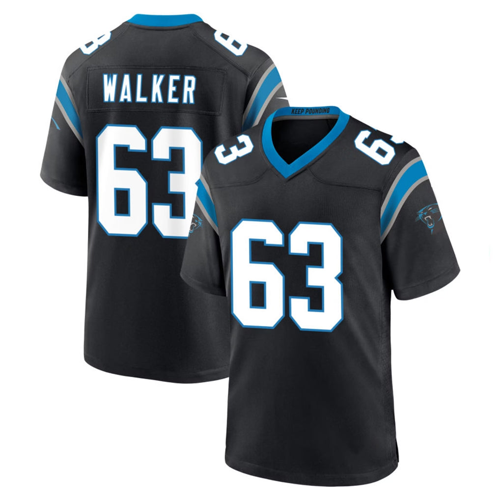 C.Panthers #63 Rasheed Walker Player Black Vapor Untouchable Limited Game STECN Stitched Jerseys