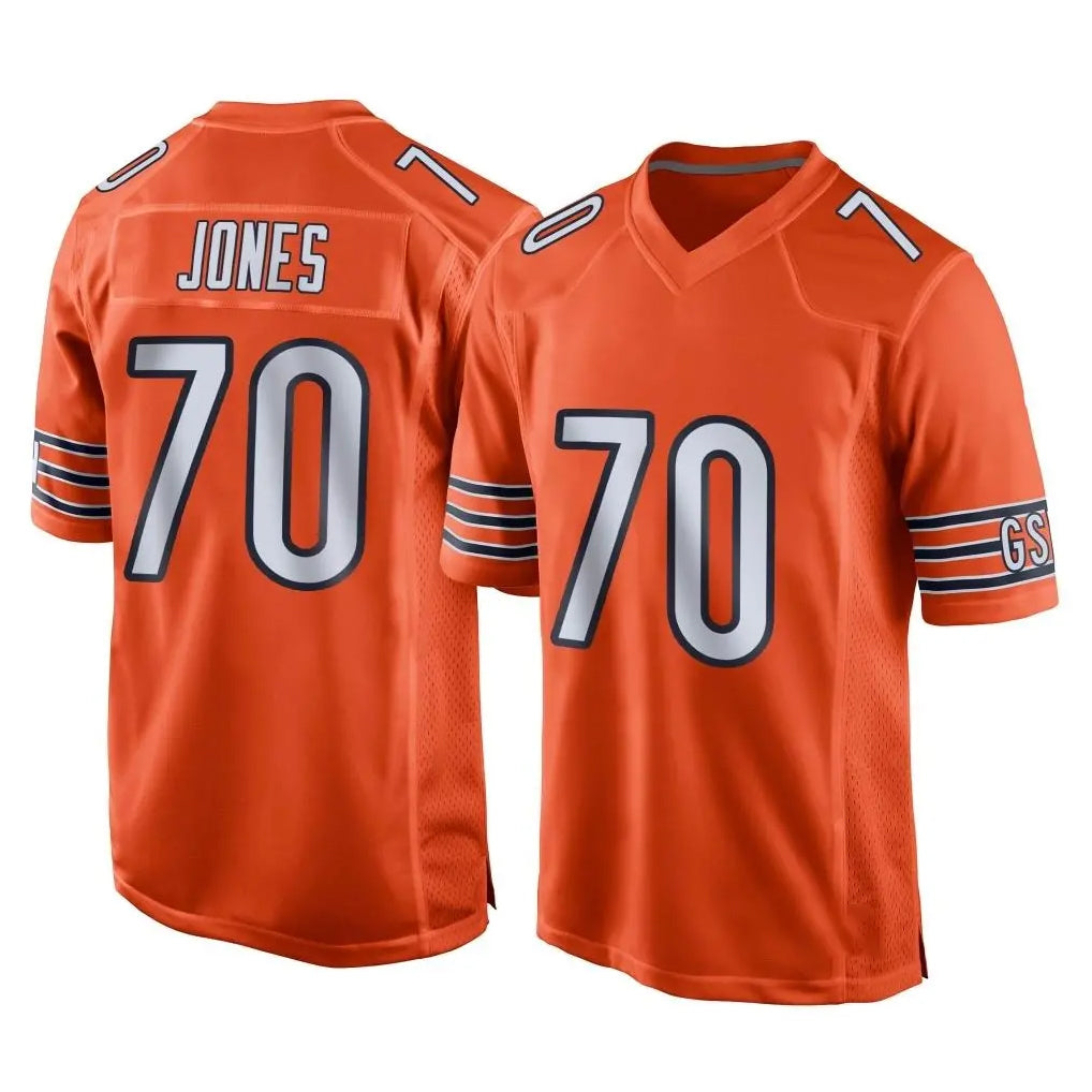 C.Bears #70 Braxton Jones Player Orange Home Game STECN Stitched Jerseys