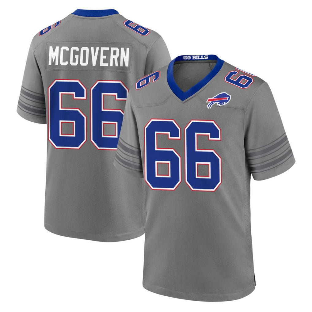 B.Bills #66 Connor McGovern Player Gray Nickel City Home Game STECN Stitched Jerseys