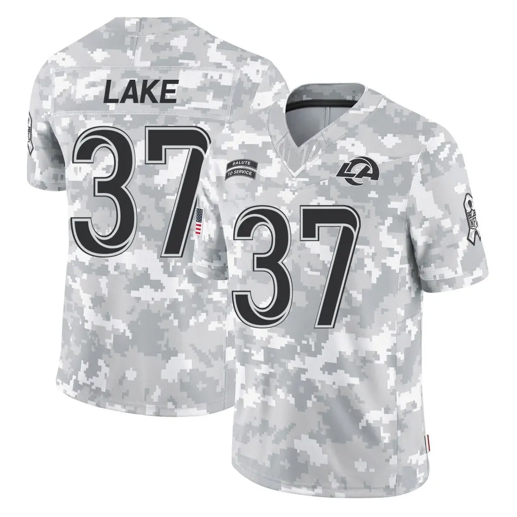 LA.Rams #37 Quentin Lake Player Arctic Camo Salute To Service Limited Game STECN Stitched Jerseys