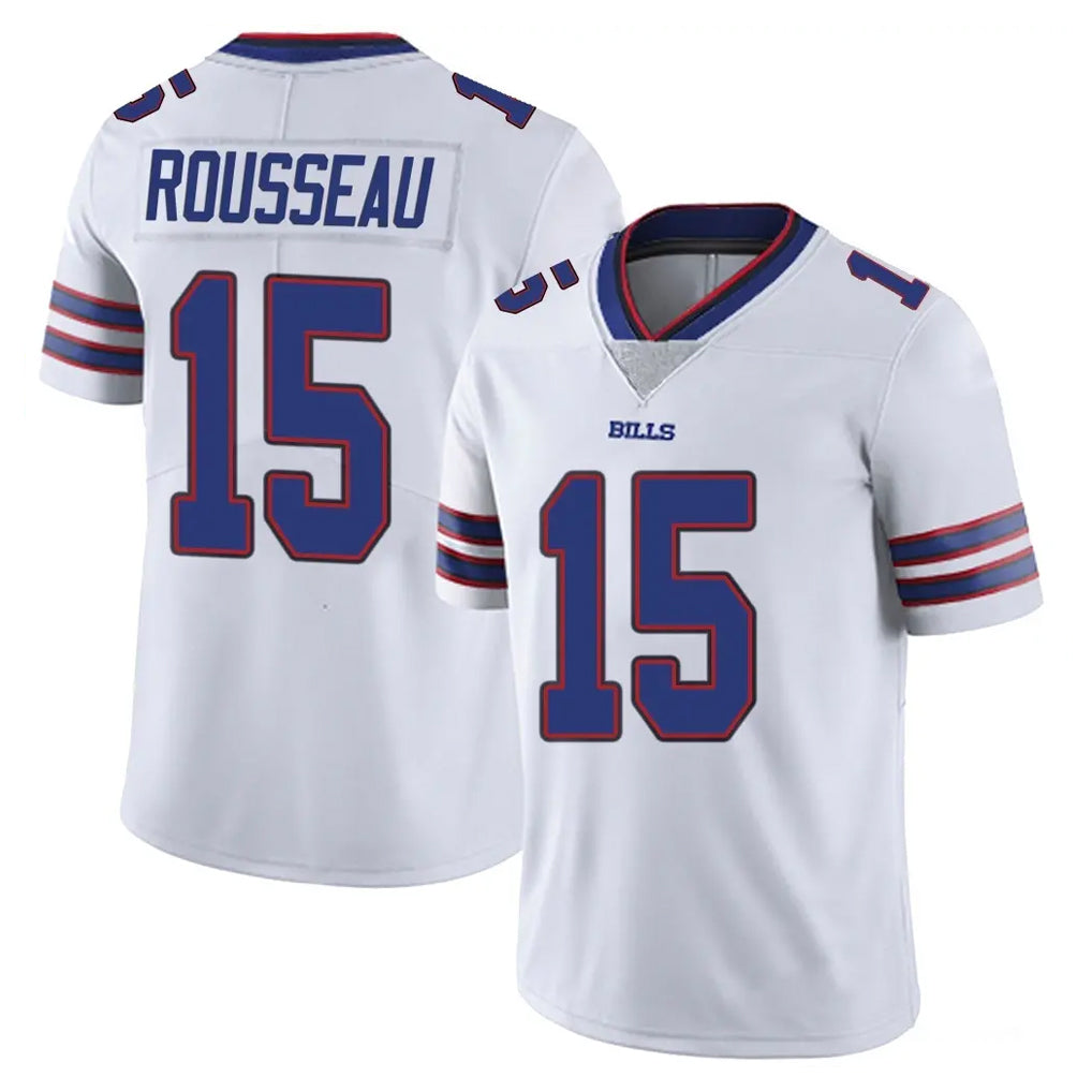 B.Bills #15 Greg Rousseau Player White Vapor Untouchable Limited STECN Stitched Jerseys