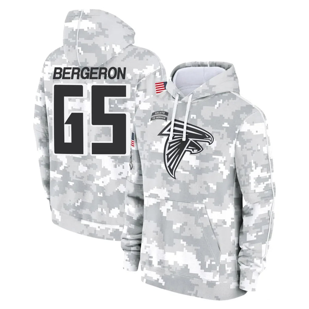 A.Falcons #65 Matthew Bergeron Player Camo Arctic Salute to Service Hoodies Limited STECN Stitched Jerseys