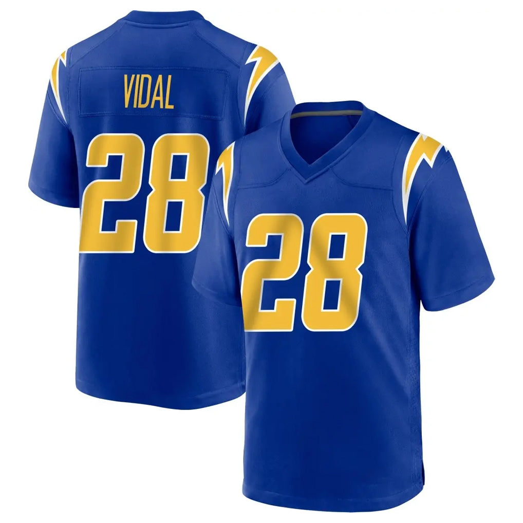 LA.Chargers #28 Kimani Vidal Player Royal Home Game STECN Stitched Jerseys