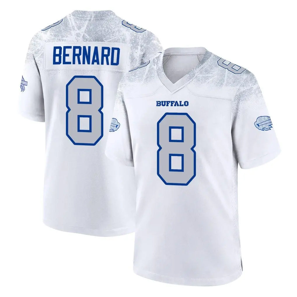 B.Bills #8 Terrel Bernard Player White Rivalries Collection Game STECN Stitched Jerseys