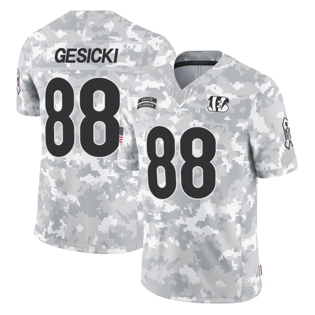 C.Bengals #88 Mike Gesicki Player Arctic Camo Salute to Service Limited STECN Stitched Jerseys
