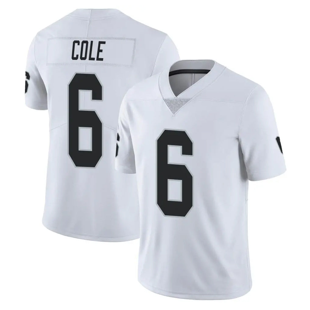 LV.Raiders #6 A.J. Cole Player White Limited Vapor Untouchable Home Game STECN Stitched Jerseys