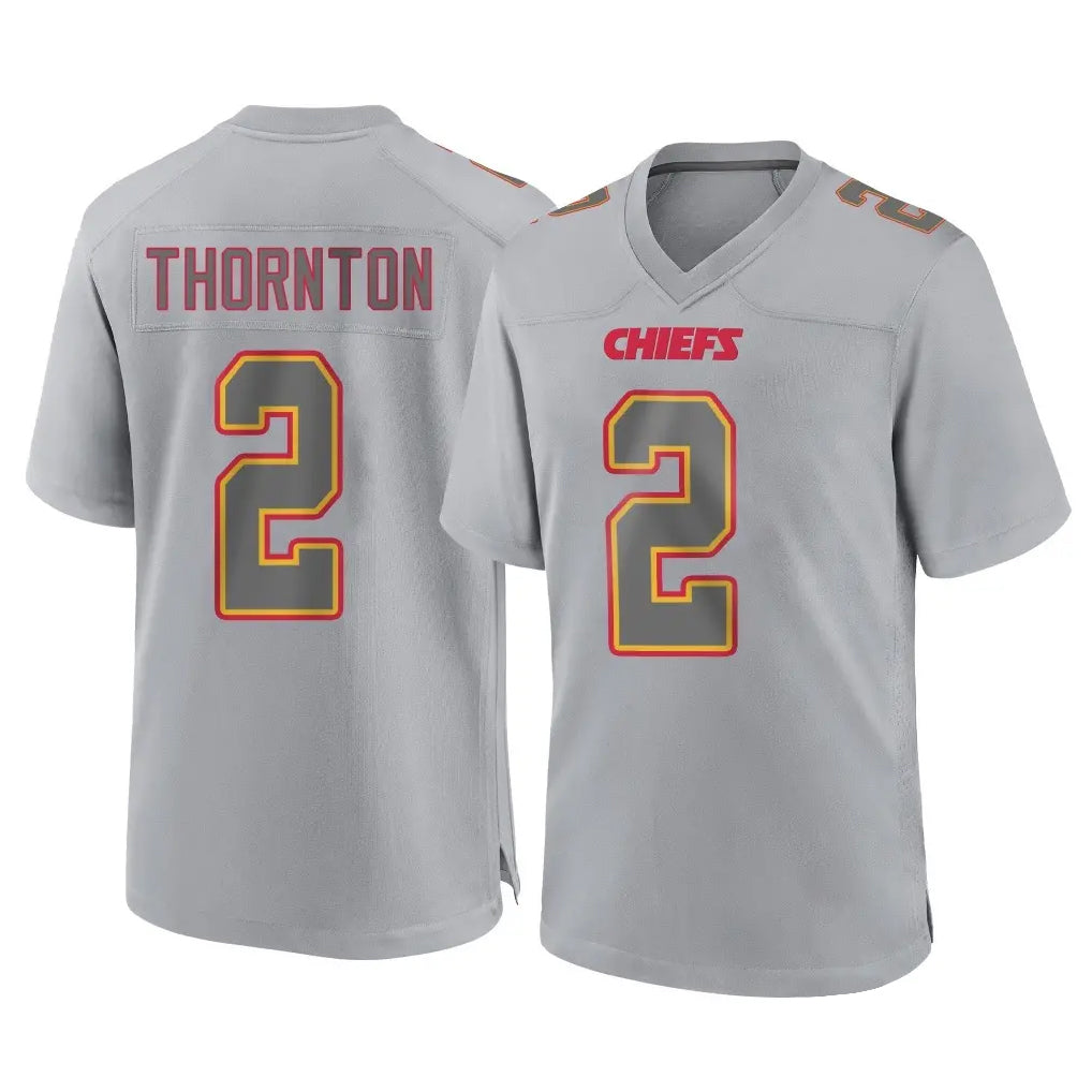 KC.Chiefs #2 Tyquan Thornton Player Gray Atmosphere Fashion Game STECN Stitched Jerseys