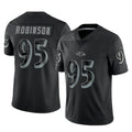B.Ravens #95 Tavius Robinson Player Black REFLECTIVE Limited STECN Stitched Jerseys