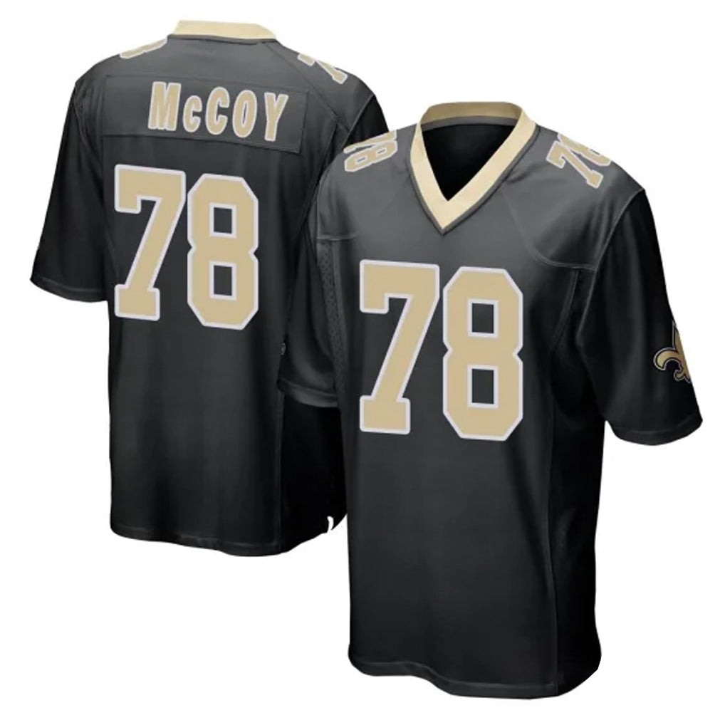 NO.Saints #78 Erik McCoy Player Black Home Game STECN Stitched Jerseys