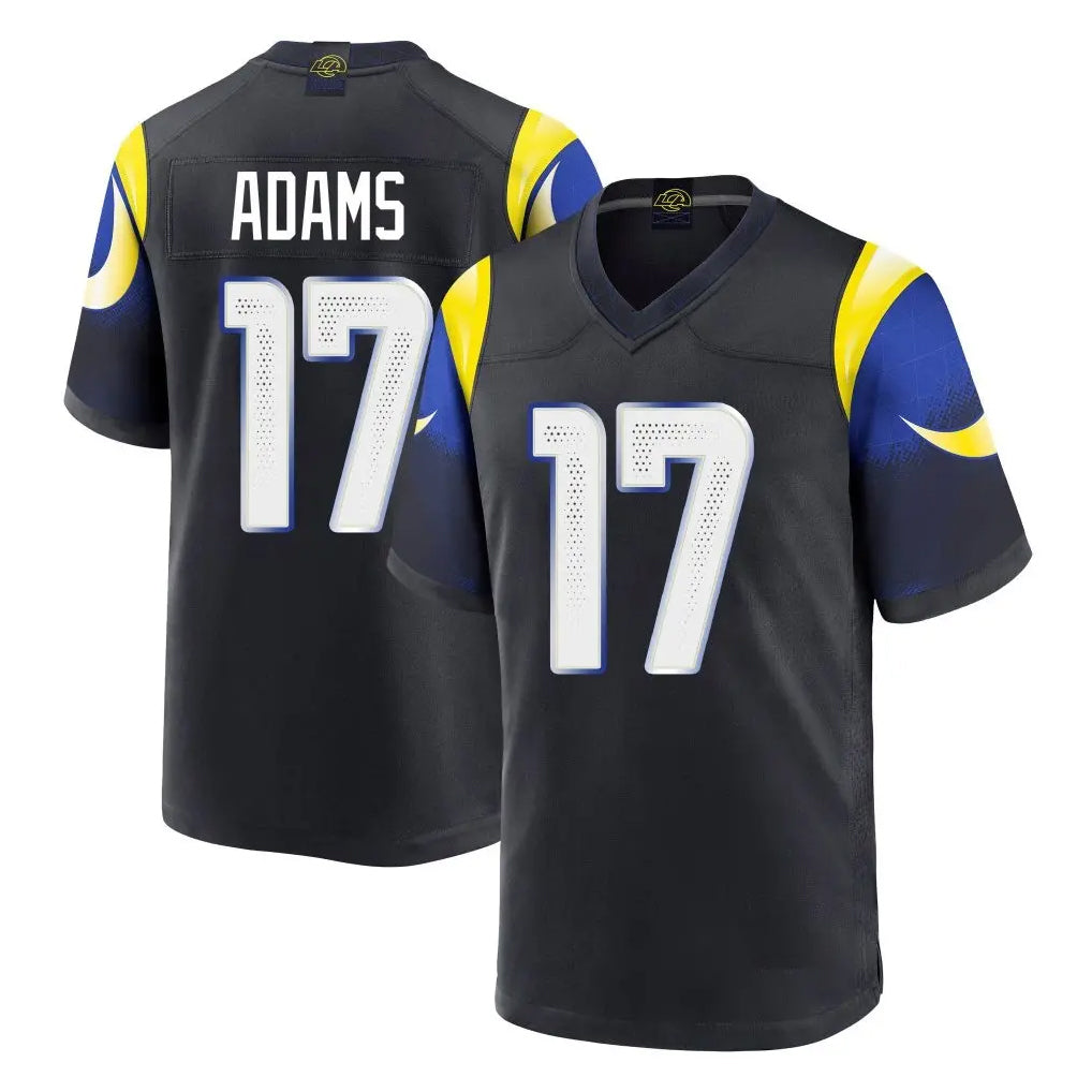 LA.Rams #17 Davante Adams Player Black Midnight Rivalries Collection Home Game STECN Stitched Jerseys