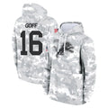 D.Lions #16 Jared Goff Player Arctic Camo Salute to Service Hoodies Limited Game STECN Stitched Jerseys