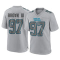 C.Panthers #97 Bobby Brown III Player Gray Atmosphere Fashion Game STECN Stitched Jerseys