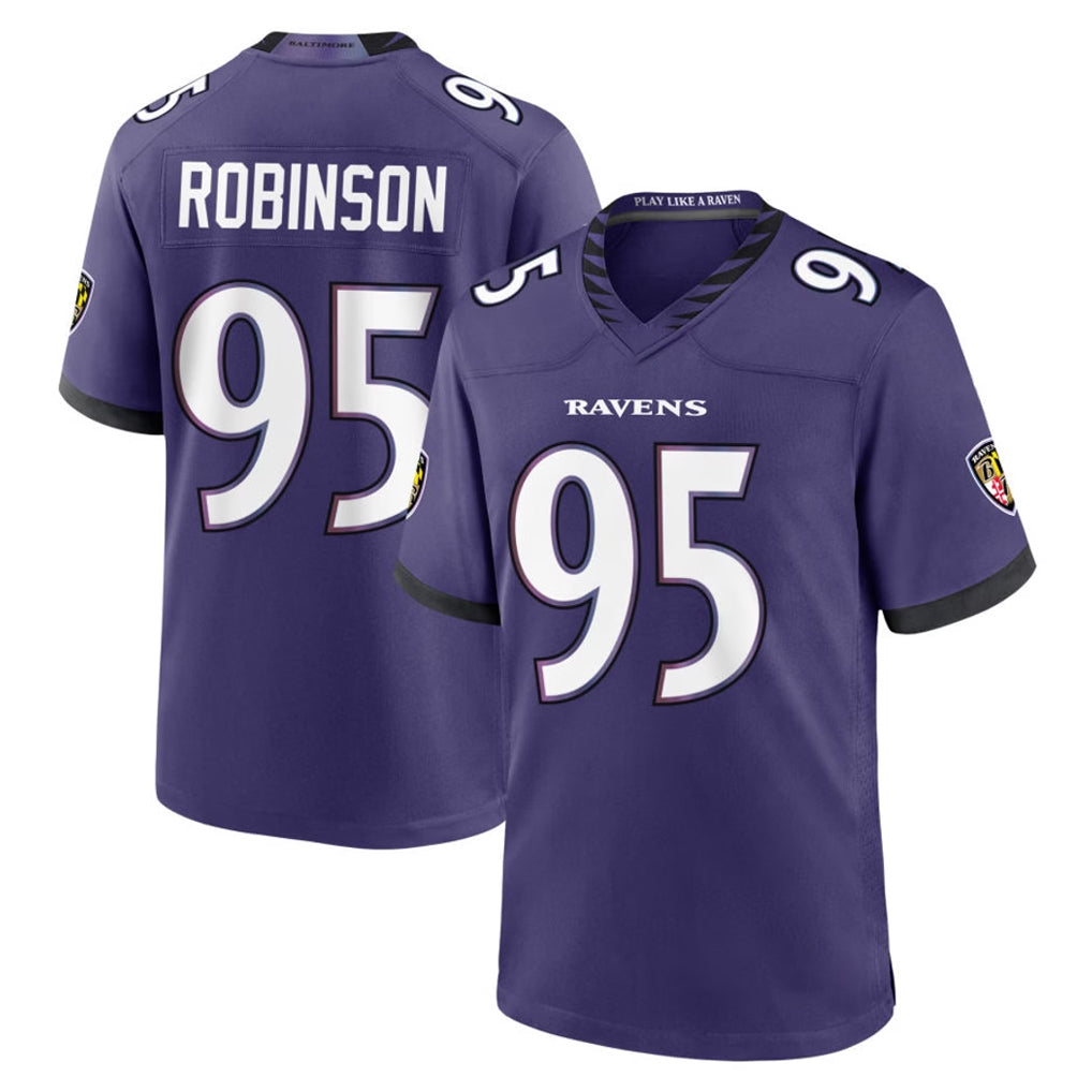 B.Ravens #95 Tavius Robinson Player Purple Limited Home Game STECN Stitched Jerseys