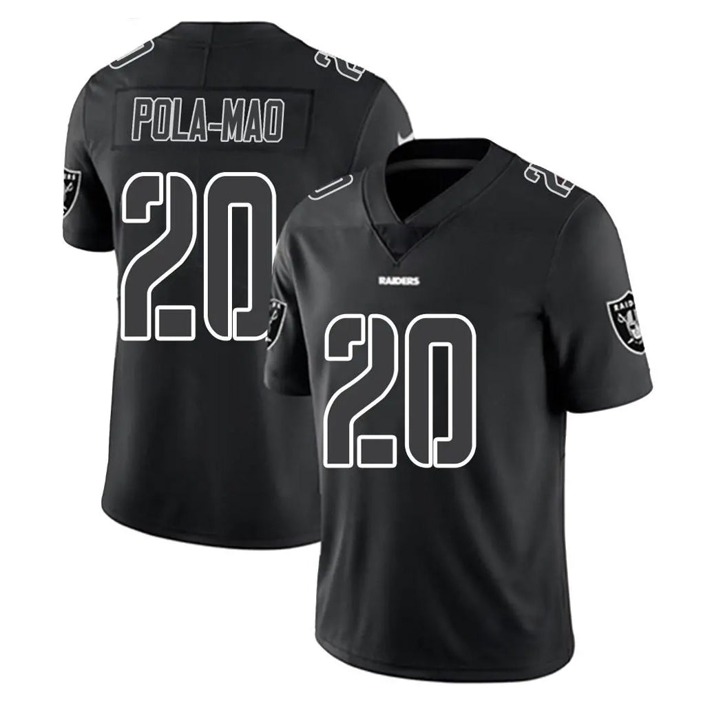 LV.Raiders #20 Isaiah Pola-Mao Player Black Limited Black Impact Home Game STECN Stitched Jerseys