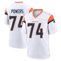 D.Broncos #74 Ben Powers Player White Home Game STECN Stitched Jerseys