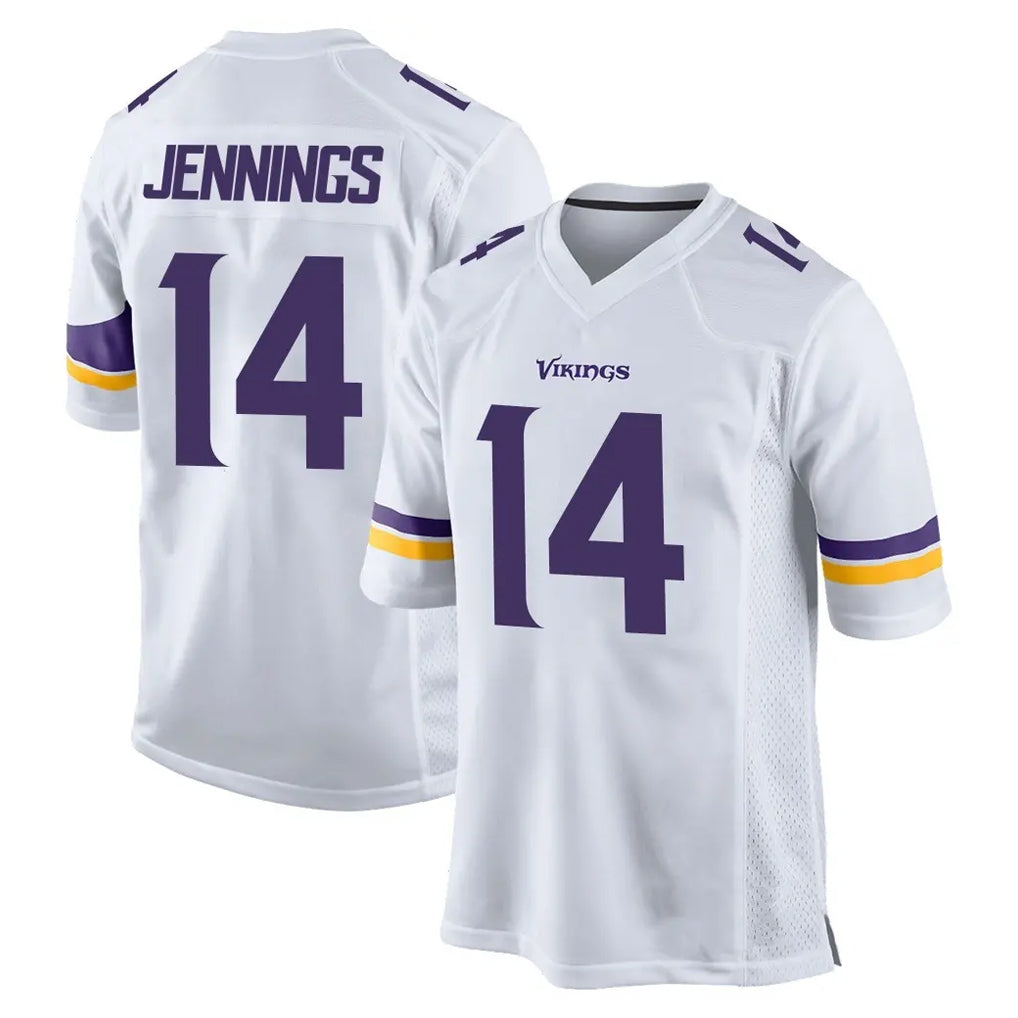 M.Vikings #14 Jauan Jennings Player White Home Game STECN Stitched Jerseys
