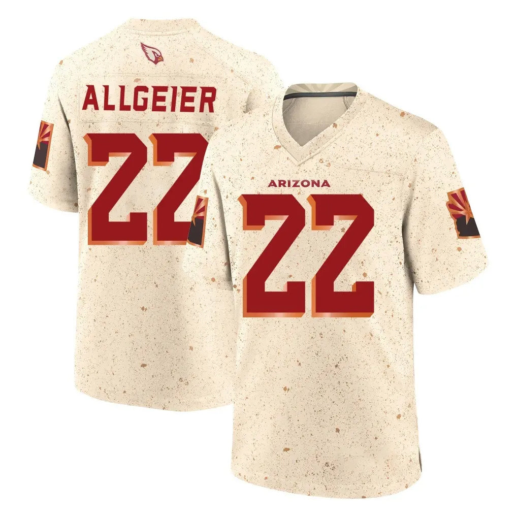 A.Cardinals #22 Tyler Allgeier Player Cream Rivalries Collection Game STECN Stitched Jerseys