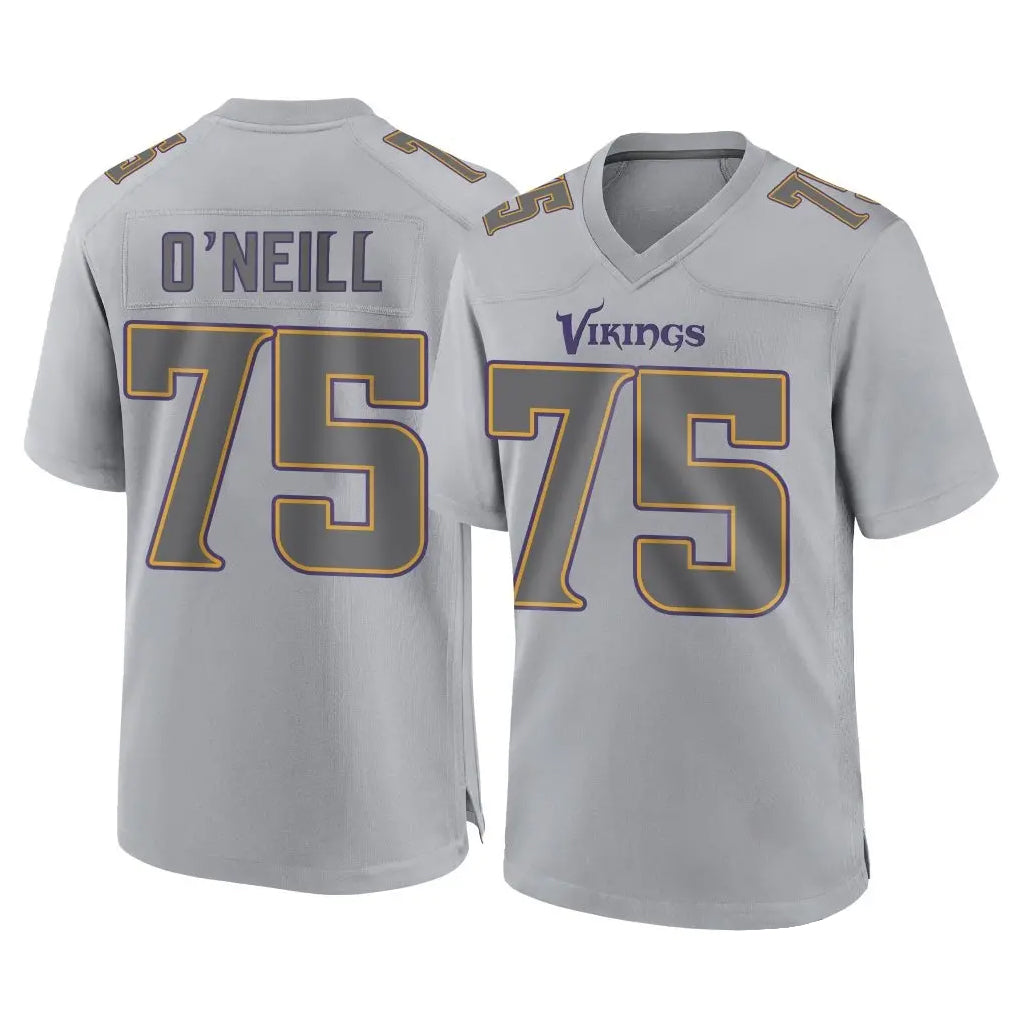 M.Vikings #75 Brian O'Neill Player Gray Atmosphere Fashion Home Game STECN Stitched Jerseys