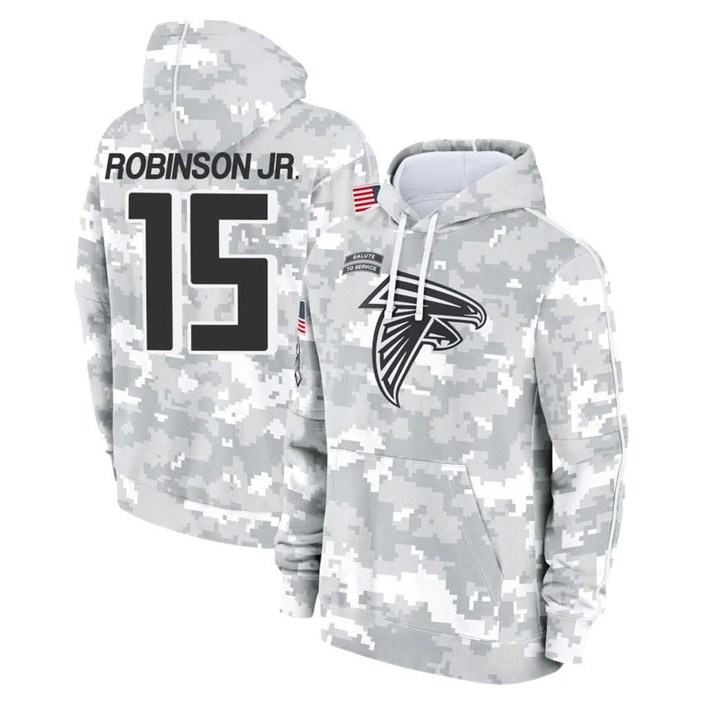A.Falcons #15 Brian Robinson Player Camo Arctic Salute to Service Hoodies Limited STECN Stitched Jerseys