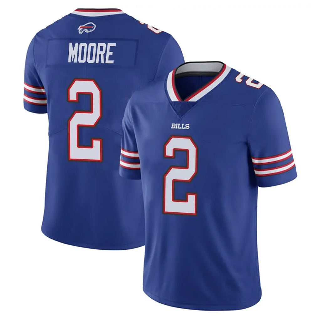 B.Bills #2 DJ Moore Player Royal Vapor Untouchable Limited STECN Stitched Jerseys