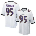 B.Ravens #95 Tavius Robinson Player White Home Game STECN Stitched Jerseys