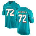 M.Dolphins #72 Jonah Savaiinaea Player Aqua Home Game STECN Stitched Jerseys