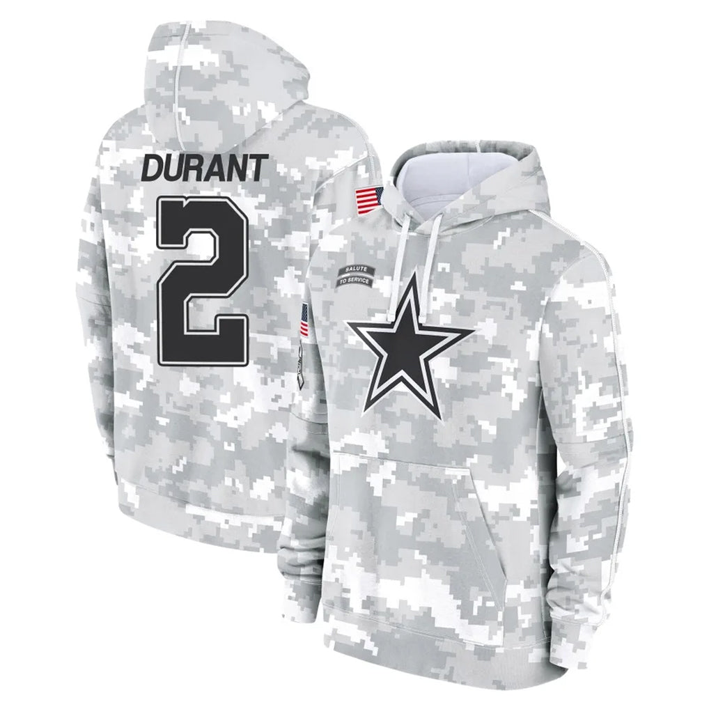 D.Cowboys #2 Cobie Durant Player Arctic Camo Salute to Service Hoodies Limited Game STECN Stitched Jerseys