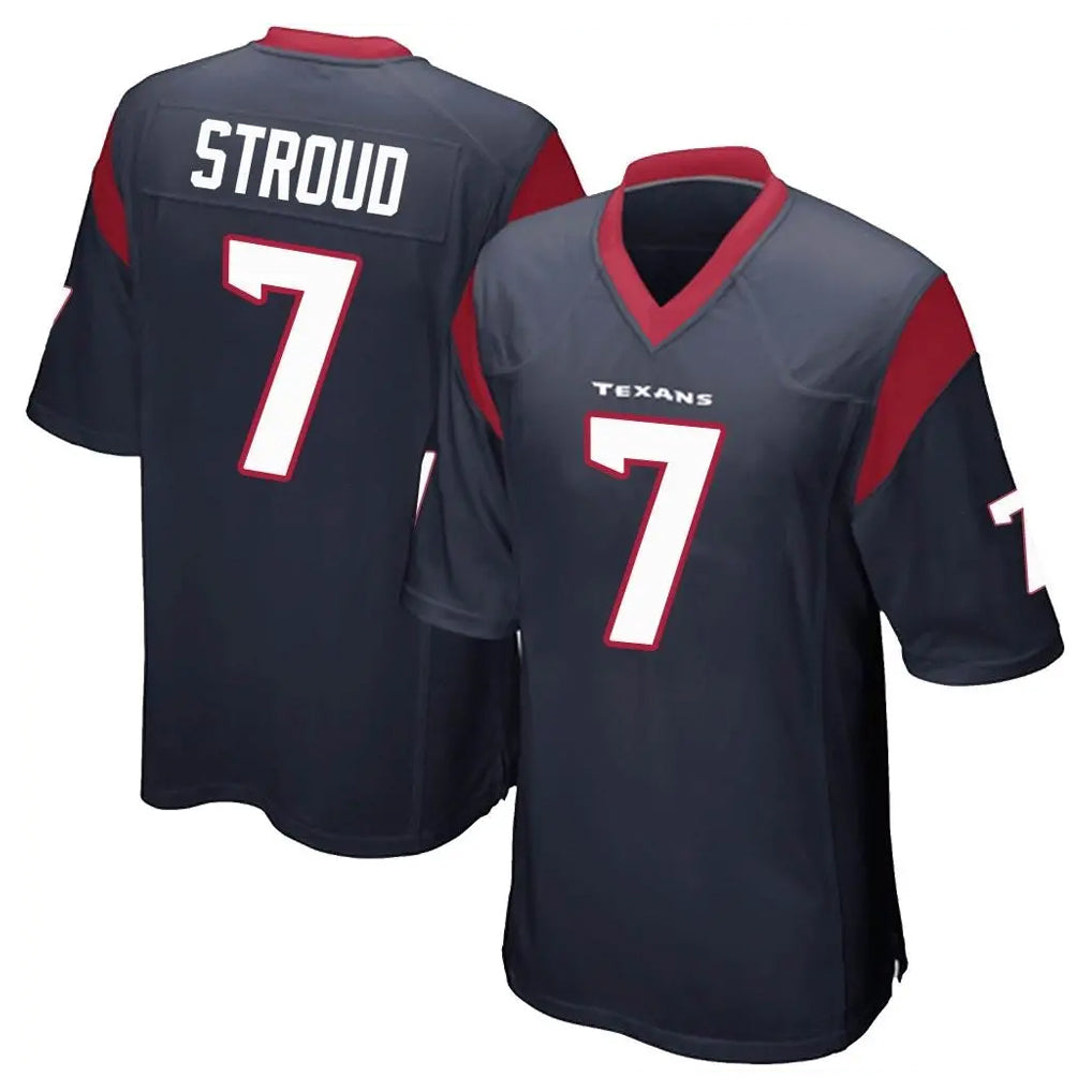 H.Texans #7 CJ Stroud Player Navy Home Game STECN Stitched Jerseys