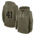 NO.Saints #41 Alvin Kamara Player Olive Salute to Service Pullover Hoodies Limited STECN Stitched Jerseys