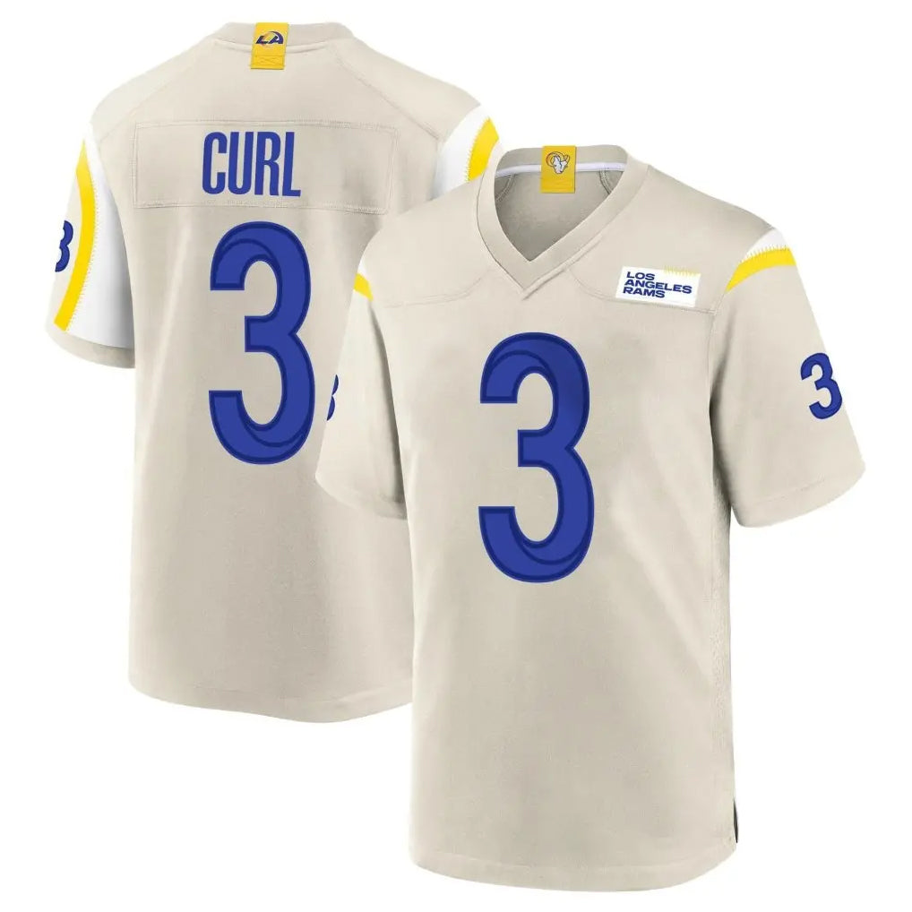 LA.Rams #3 Kam Curl Player Bone Home Game STECN Stitched Jerseys